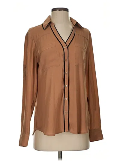 Pre-owned Express Outlet Long Sleeve Blouse In Brown