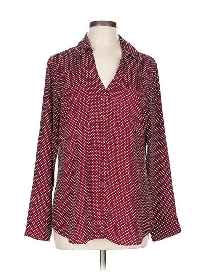 Pre-owned Express Outlet Long Sleeve Blouse In Burgundy