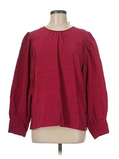 Pre-owned Express Outlet Long Sleeve Blouse In Burgundy