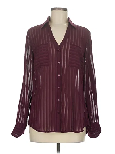 Pre-owned Express Outlet Long Sleeve Blouse In Burgundy