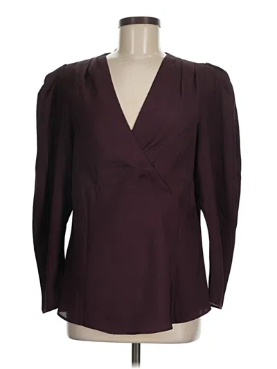 Express Outlet Long Sleeve Blouse In Burgundy