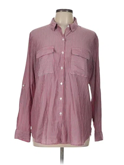 Pre-owned Express Outlet Long Sleeve Blouse In Burgundy