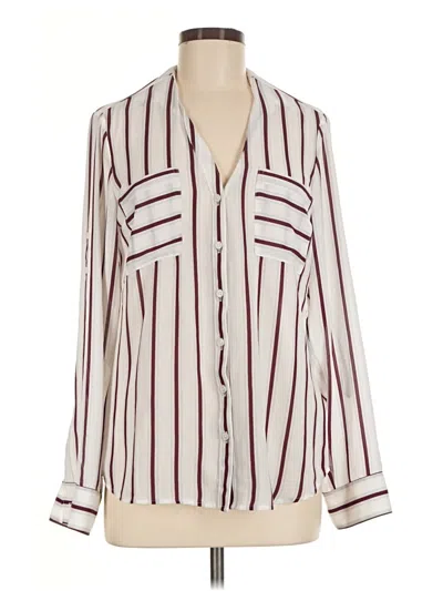 Pre-owned Express Outlet Long Sleeve Blouse In Burgundy