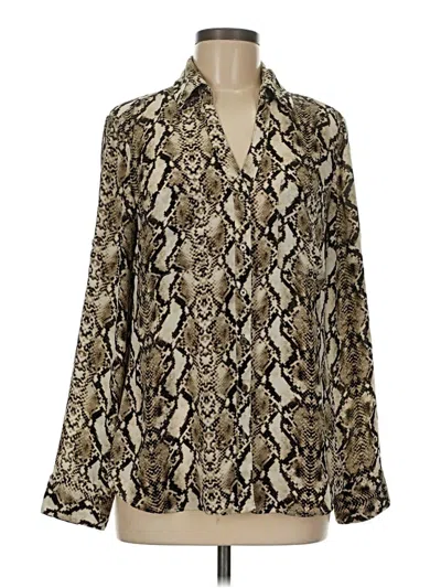 Pre-owned Express Outlet Long Sleeve Blouse In Gold