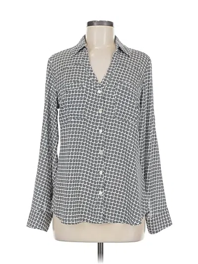 Pre-owned Express Outlet Long Sleeve Blouse In Gray