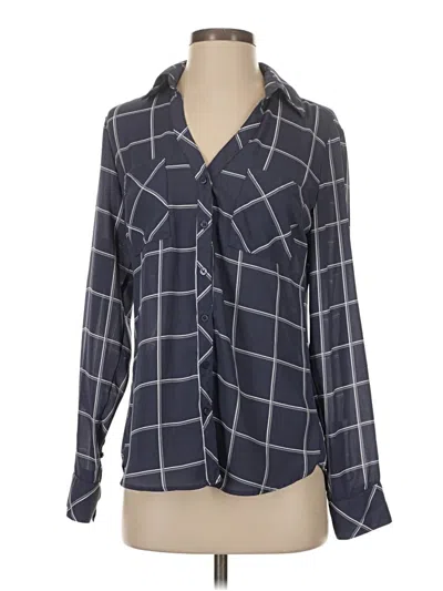 Pre-owned Express Outlet Long Sleeve Blouse In Gray