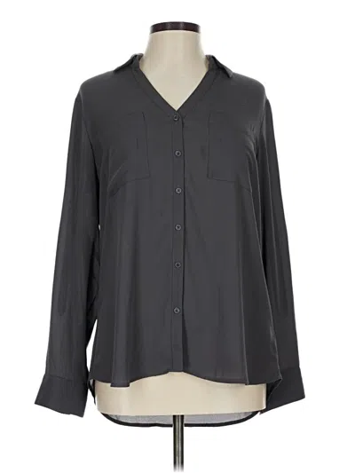 Pre-owned Express Outlet Long Sleeve Blouse In Gray