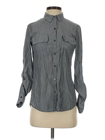 Pre-owned Express Outlet Long Sleeve Blouse In Gray