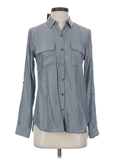 Pre-owned Express Outlet Long Sleeve Blouse In Gray