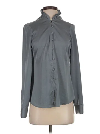 Pre-owned Express Outlet Long Sleeve Blouse In Gray