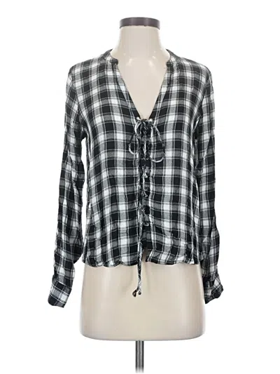 Pre-owned Express Outlet Long Sleeve Blouse In Gray