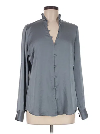 Pre-owned Express Outlet Long Sleeve Blouse In Gray