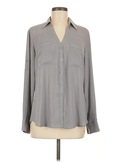 Pre-owned Express Outlet Long Sleeve Blouse In Gray