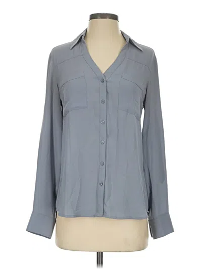 Pre-owned Express Outlet Long Sleeve Blouse In Gray