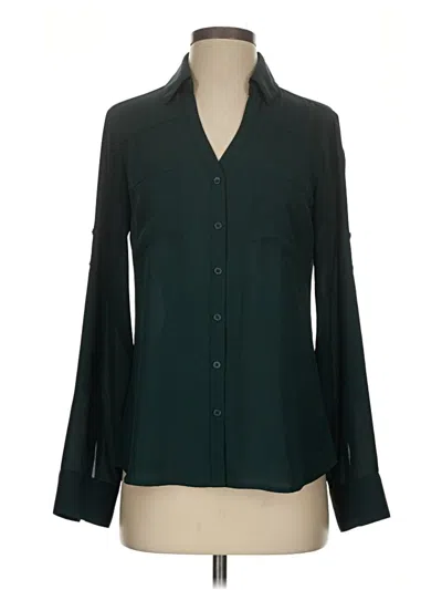 Pre-owned Express Outlet Long Sleeve Blouse In Green