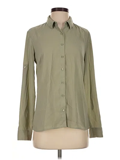 Pre-owned Express Outlet Long Sleeve Blouse In Green