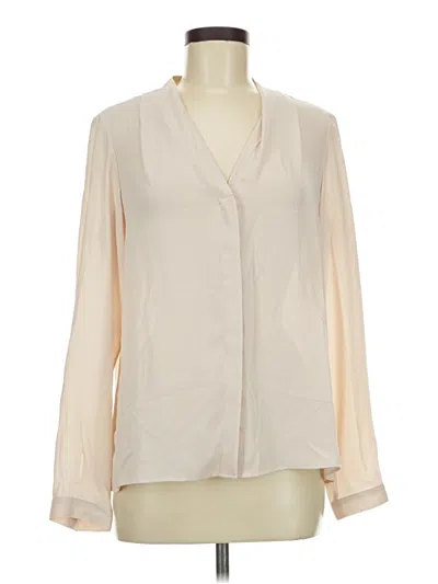 Pre-owned Express Outlet Long Sleeve Blouse In Ivory