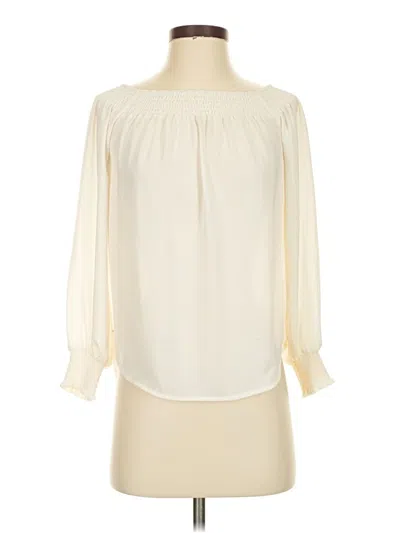 Pre-owned Express Outlet Long Sleeve Blouse In Ivory