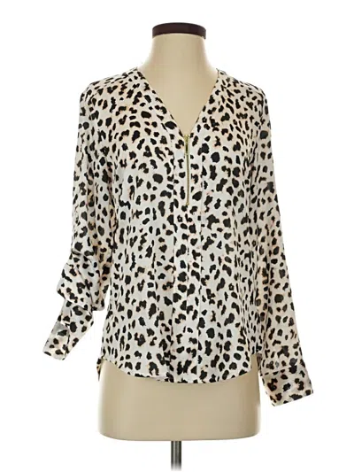 Pre-owned Express Outlet Long Sleeve Blouse In Ivory