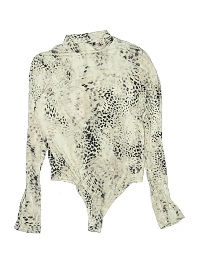 Pre-owned Express Outlet Long Sleeve Blouse In Ivory