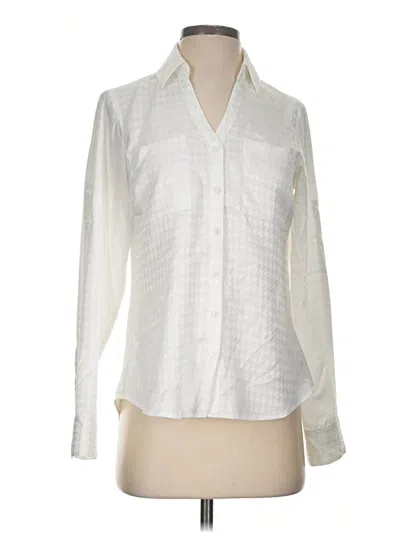 Pre-owned Express Outlet Long Sleeve Blouse In Ivory