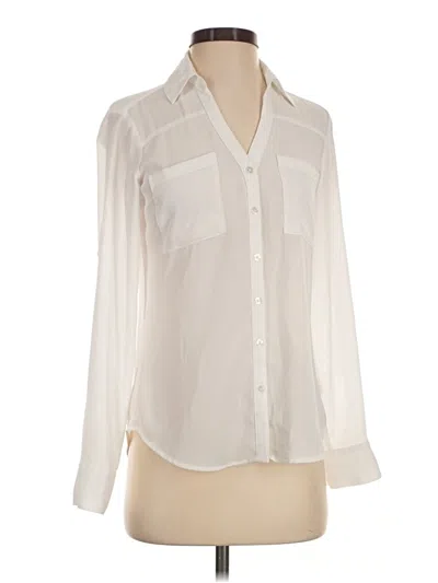 Pre-owned Express Outlet Long Sleeve Blouse In Ivory