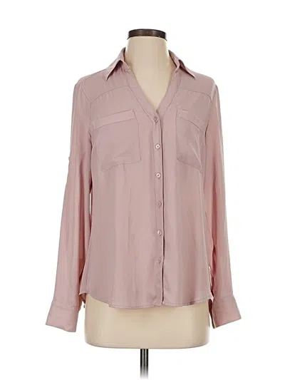 Pre-owned Express Outlet Long Sleeve Blouse In Pink