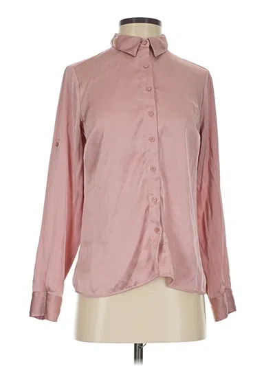 Pre-owned Express Outlet Long Sleeve Blouse In Pink