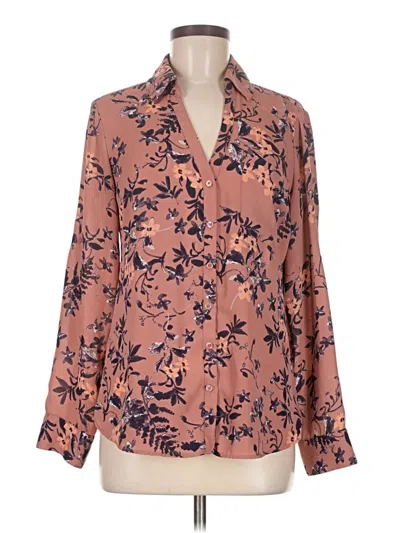 Pre-owned Express Outlet Long Sleeve Blouse In Pink