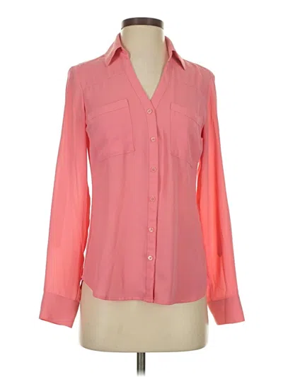 Pre-owned Express Outlet Long Sleeve Blouse In Pink