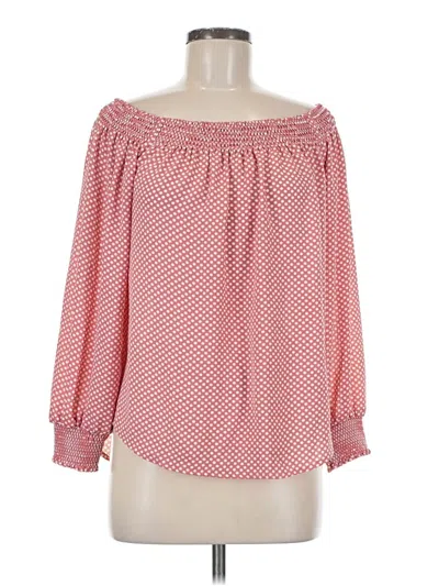 Pre-owned Express Outlet Long Sleeve Blouse In Pink