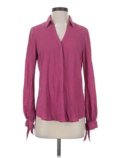 Pre-owned Express Outlet Long Sleeve Blouse In Pink
