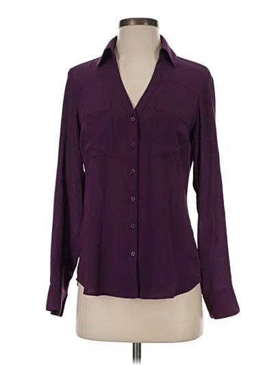 Pre-owned Express Outlet Long Sleeve Blouse In Purple