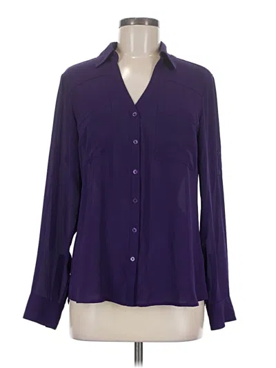 Pre-owned Express Outlet Long Sleeve Blouse In Purple