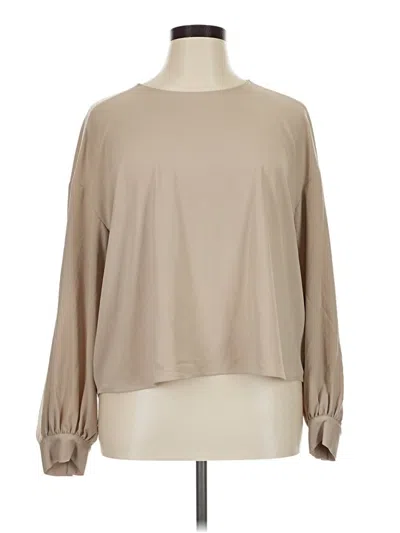Pre-owned Express Outlet Long Sleeve Blouse In Tan