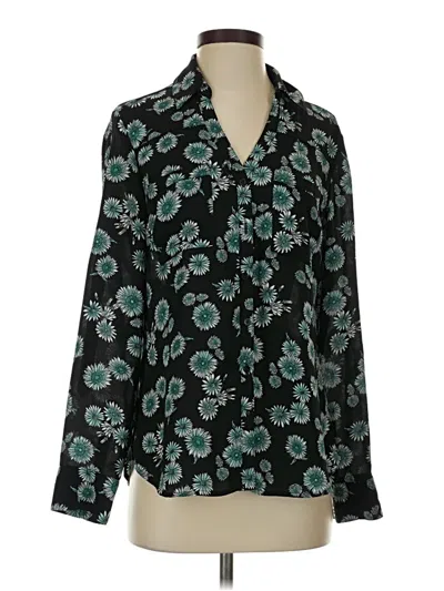 Pre-owned Express Outlet Long Sleeve Blouse In Teal