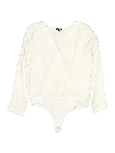 Pre-owned Express Outlet Long Sleeve Blouse In White