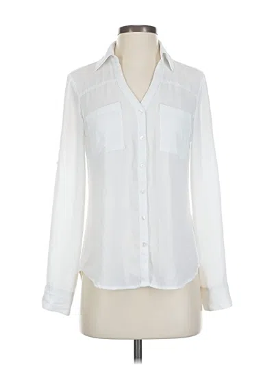 Pre-owned Express Outlet Long Sleeve Blouse In White