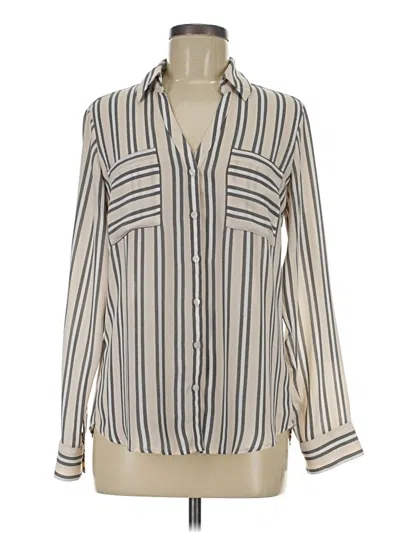 Pre-owned Express Outlet Long Sleeve Blouse In White
