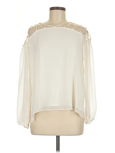 Pre-owned Express Outlet Long Sleeve Blouse In White