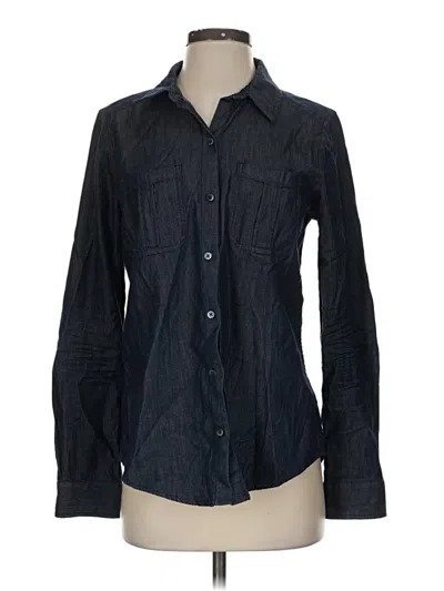 Pre-owned Express Outlet Long Sleeve Button Down Shirt In Black
