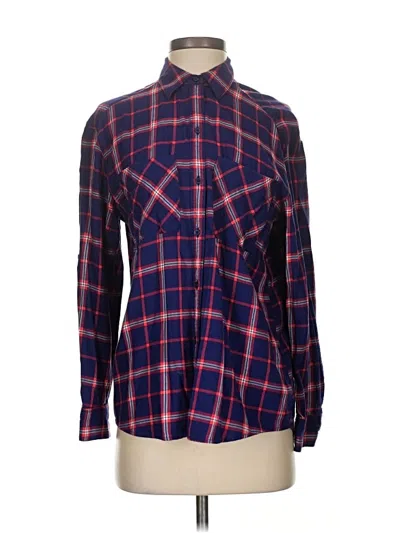 Pre-owned Express Outlet Long Sleeve Button Down Shirt In Blue