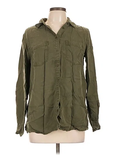 Pre-owned Express Outlet Long Sleeve Button Down Shirt In Green