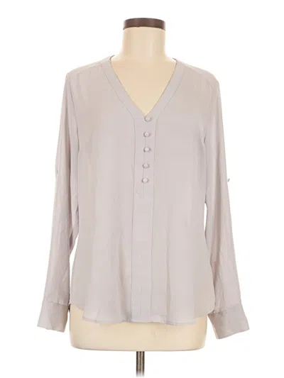 Pre-owned Express Outlet Long Sleeve Henley Shirt In Gray