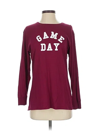 Pre-owned Express Outlet Long Sleeve T-shirt In Burgundy