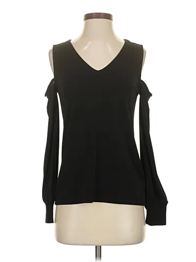 Pre-owned Express Outlet Long Sleeve Top Black Cold Shoulder Neckline Tops