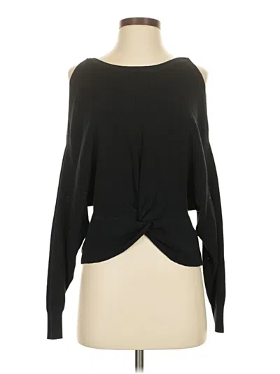 Pre-owned Express Outlet Long Sleeve Top Black Cold Shoulder Neckline Tops