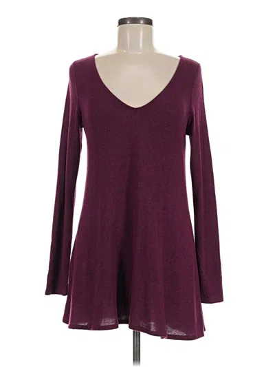 Pre-owned Express Outlet Long Sleeve Top Burgundy V-neck Tops
