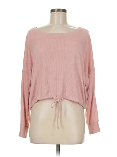 Pre-owned Express Outlet Long Sleeve Top Pink Boatneck Tops