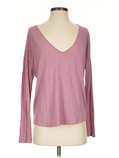 Pre-owned Express Outlet Long Sleeve Top Pink V-neck Tops